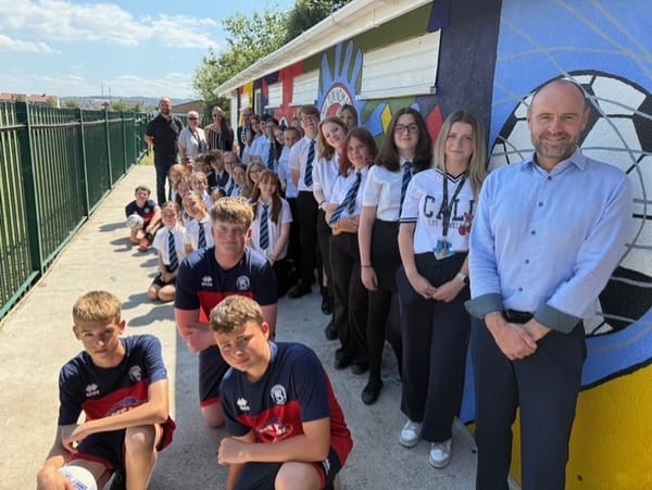 Inspirational Students from Worle School Transform Local Football Club with Stunning 16-Metre Mural